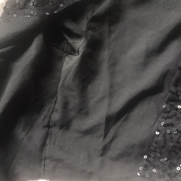 American Eagle glamrock sequins gauze shrug bolero jacket black longer in front - Picture 6 of 8
